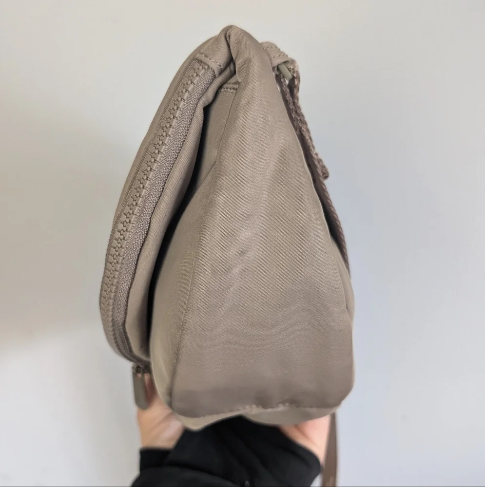 Lolë | Lole Lily Nylon Crossbody Fold-over Crescent Bag, Beige / Taupe - Picture 9 of 16